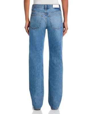 90s Mid Rise Loose Fit Straight Jeans in Medium Vain