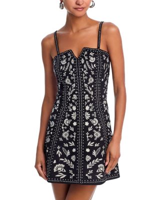 Embroidery Stud Mini Dress - Exclusive