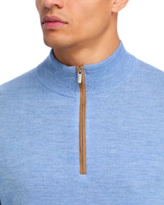 Autumn Crest Suede Trim Quarter Zip Sweater