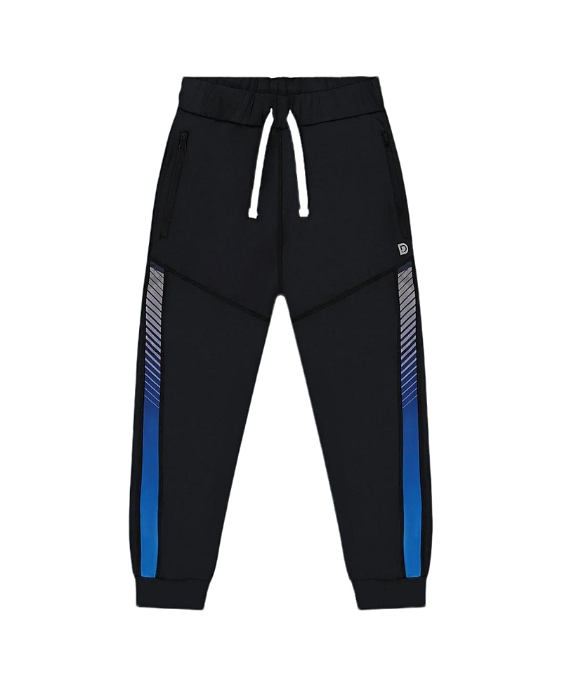 Deux Par Deux Little Boy's Athletic Pants Blue And Black In Blue