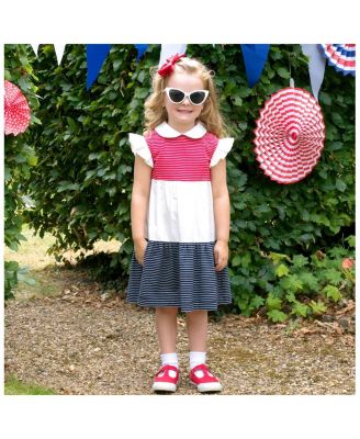 Girls' Stripe Jersey Tiered Dress - Little Kid, Big Kid