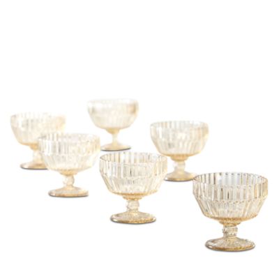 Archie Ginger Gold Footed Dessert Bowl, Set of 6