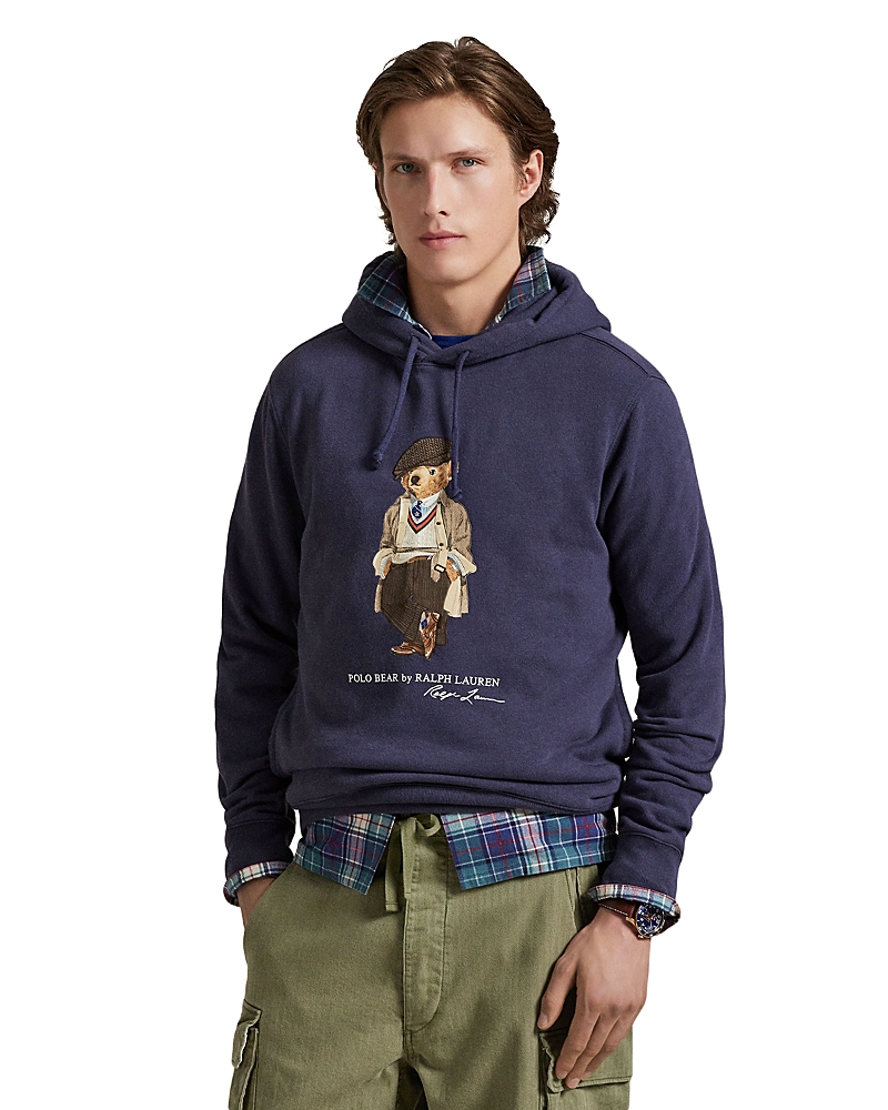 Polo Ralph Lauren Hooded Sweatshirt With Graphic Print And Pocket In Blue