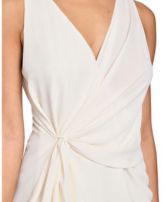 DANNA Sleeveless Faux Wrap Top in Fluid Crepe
