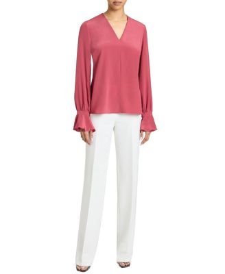 RUE Silk Long Sleeve Blouse in Silk Crepe de Chine