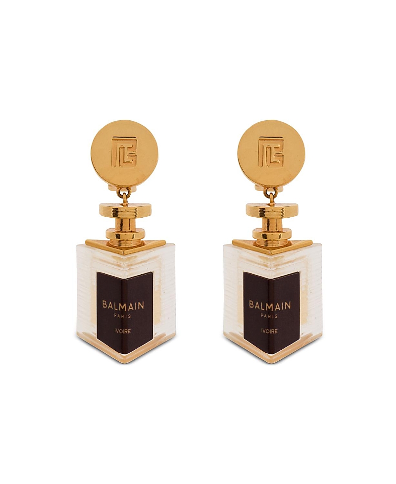 Balmain Brass Perfume Earrings In Multi