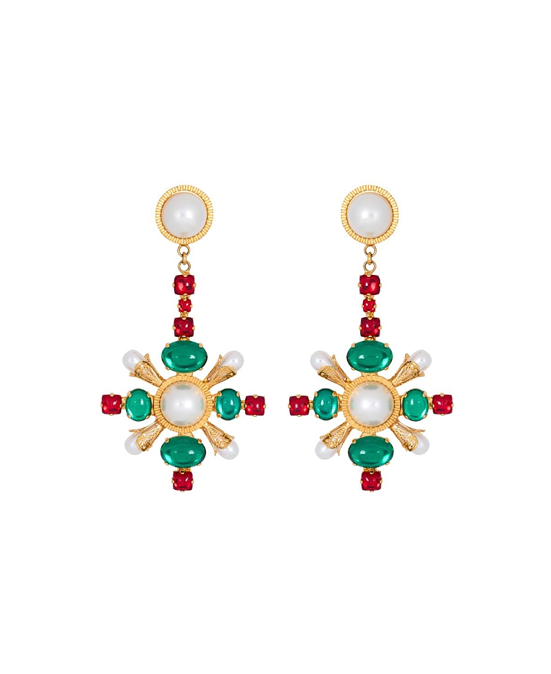 Balmain Baroque Pendant Earrings In Gold