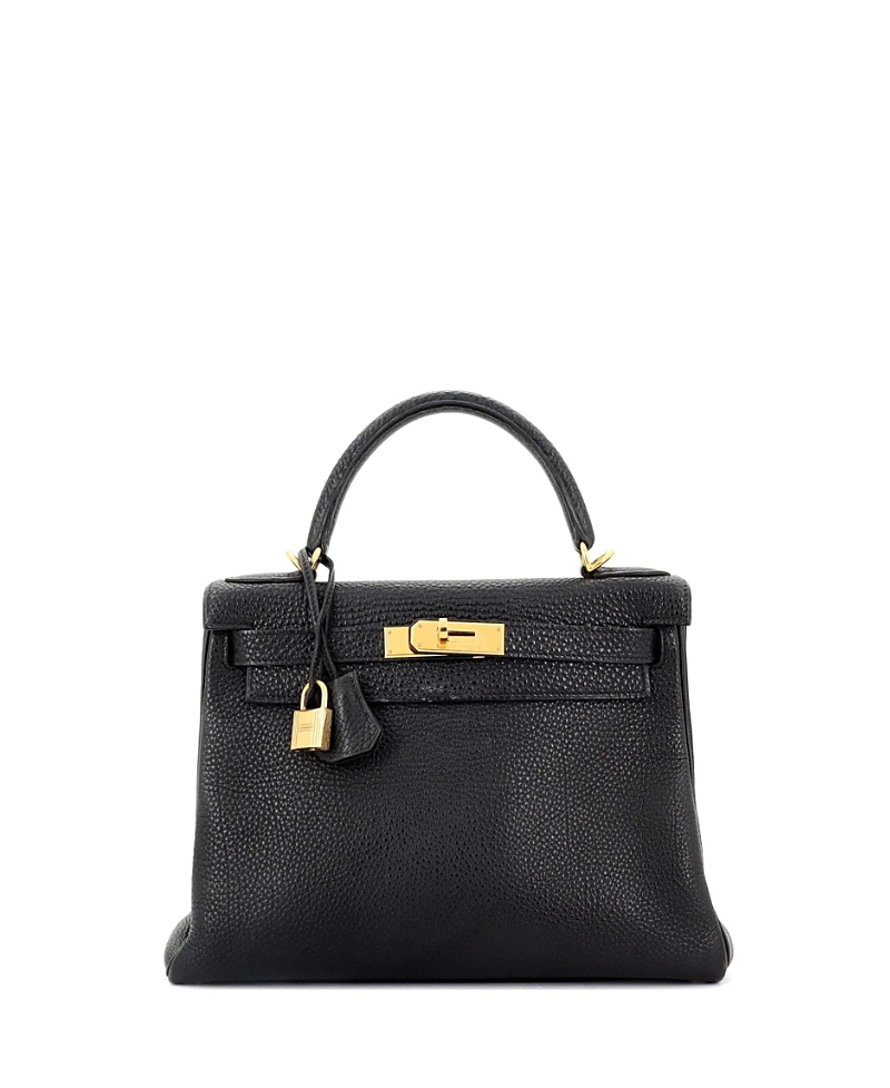 Pre-owned Pre-owned Hermes Hermes Kelly 28 Handbag Black Clemence With Gold Hardware