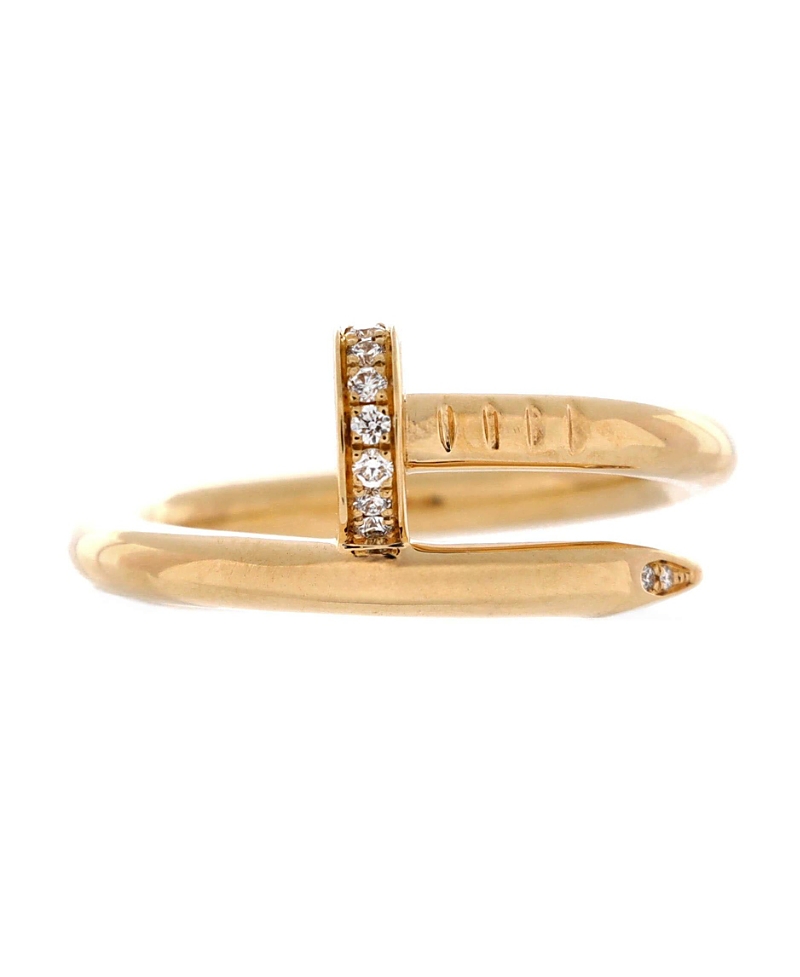 Pre-owned Pre-owned Cartier Cartier Juste Un Clou Ring 18k Gold And Diamonds
