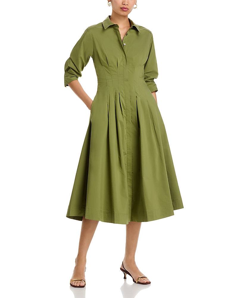 Simkhai Jazz Pintuck Midi Dress In Green