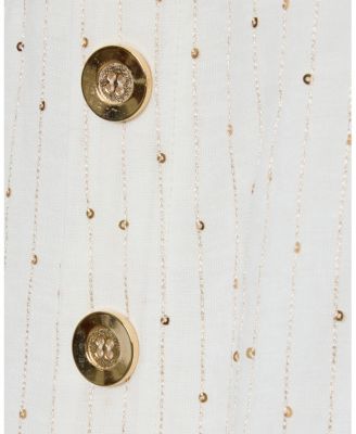 BECCA Sleeveless Asymmetric Sheath Dress in Striped Linen