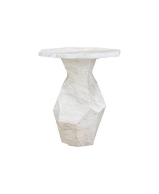   Esme Faux Marble Indoor/Outdoor Round Side Table