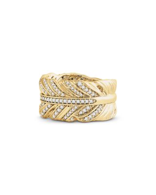 Feather Pav&eacute; Ring