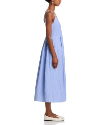 Basque Stripe Midi Dress