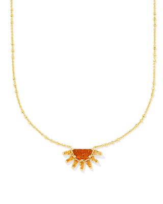 Samantha Sun Orange Glass Short Pendant Necklace, 19"