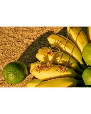 Samantha Sun Orange Glass Stud Earrings