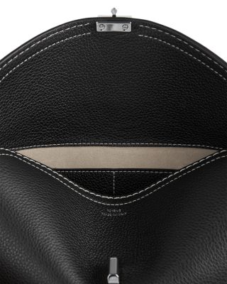 T-Lock Grained-Leather Convertible Clutch in Black