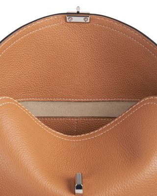 T-Lock Grained-Leather Convertible Clutch in Tan