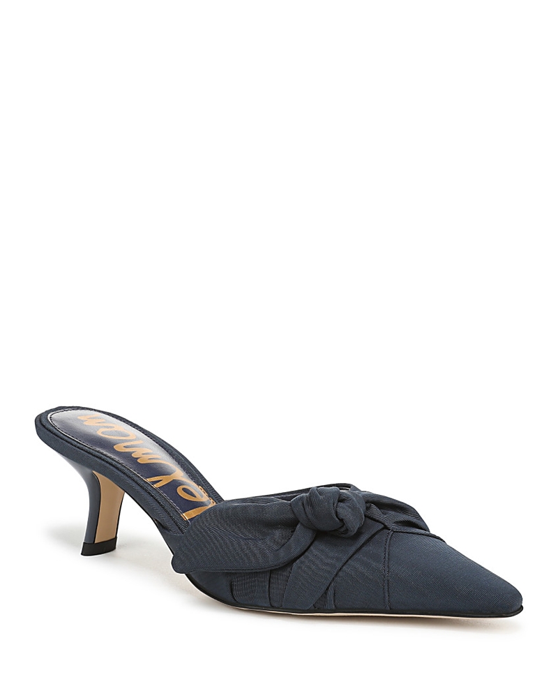 Sam Edelman Bex Pointed Toe Sandal Soft Navy Fabric In Black