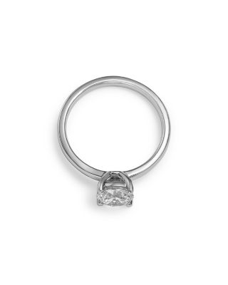 Certified Lab Grown Diamond Round Cut Engagement Ring in 18K White Gold, 1.0 tcw