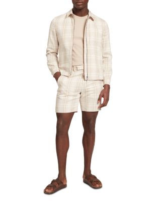 Arrigoh Checked Cotton &amp; Linen Harrington Jacket