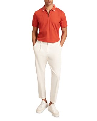 Cophen T Texture Zip Neck Polo Shirt