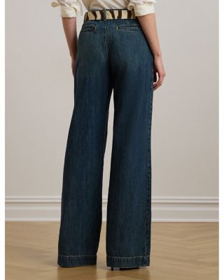 High Rise Pleated Wide Leg Jean