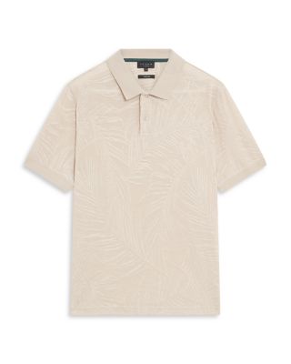 Edwine Jacquard Leaf Print Polo Shirt 