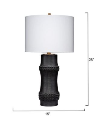 Rail Polyresin Table Lamp with Linen Shade