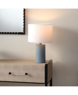 Roman Leather Table Lamp with Linen Shade