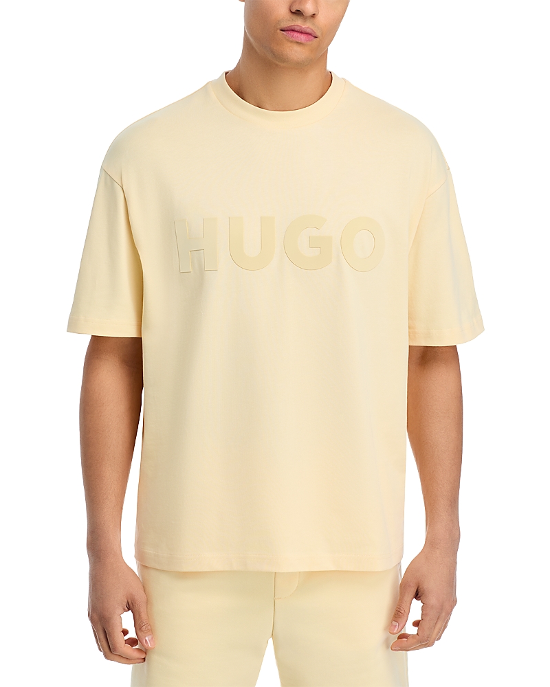 Hugo Boss Dinkee Oversized Logo Tee In Yellow