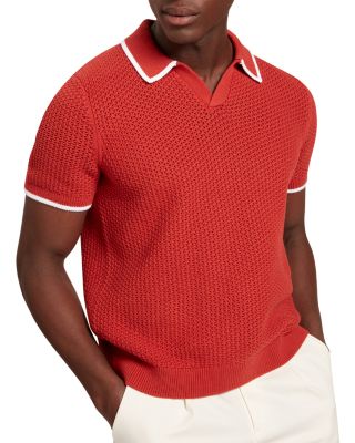 Ted Baker - Sachair Textured Knit Open Neck Polo