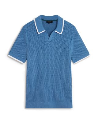 Sachair Textured Knit Open Neck Polo