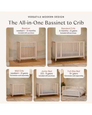Rolli 9 in 1 Convertible All Stages&reg; Crib with Bassinet & Toddler Bed Conversion Kits