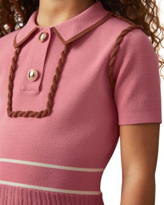 Girls' Piped Knit Dress - Little Kid