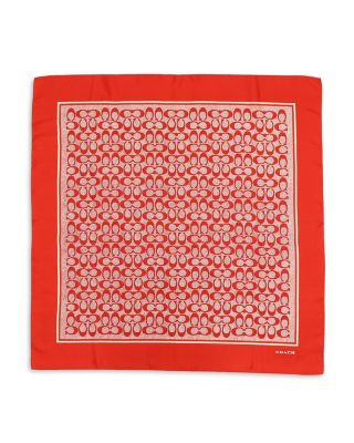 Textured Signature C Print Silk Square Scarf