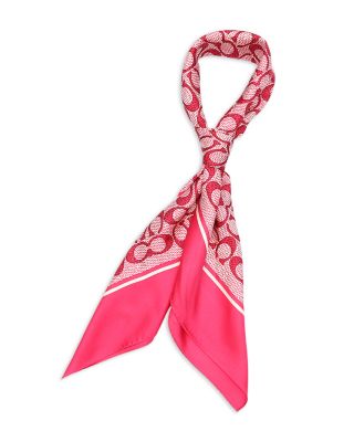 Textured Signature C Print Silk Square Scarf