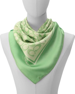 Textured Signature C Print Silk Square Scarf