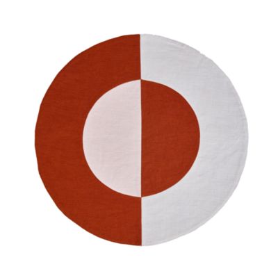 Bauhaus Embroidered Linen Round Placemats, Set of 4