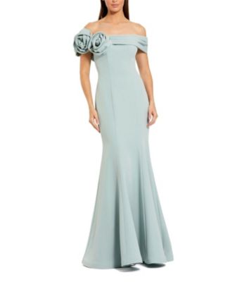 Mac Duggal Style 21033 Off The Shoulder Beaded Mermaid Gown With Ruffle Detail Dress