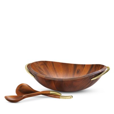Braid Gold Salad Bowl &amp; Servers