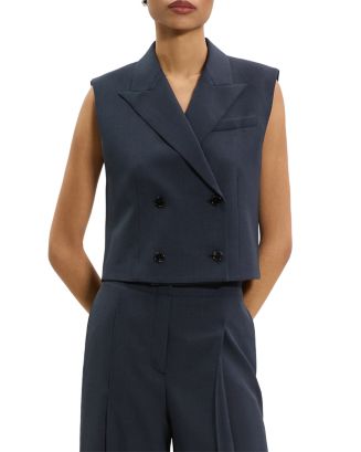 美品 セオリー 2025AW Double Breasted Vest Theory Peak Double Breasted Vest | Bloomingdale's Women