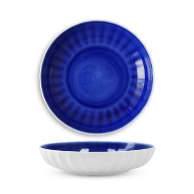 Blyss Bone China Cobalt Low Dinner Bowl, Set of 4