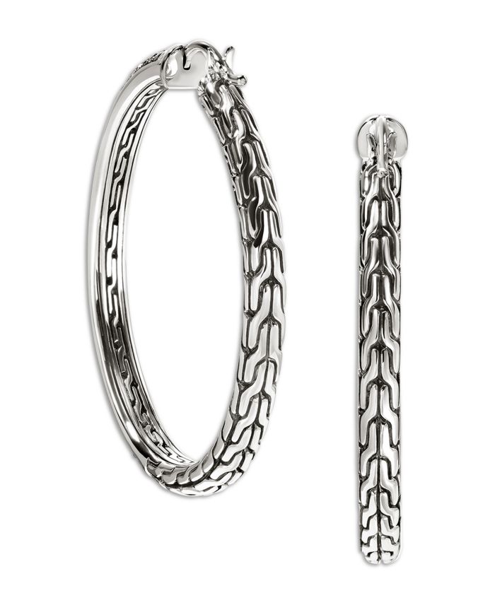Sterling Silver JH Essentials Diamond Hoop Earrings, 1.74 tcw