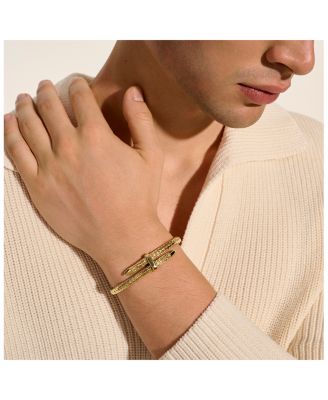 14K Yellow Gold Spear Flex Cuff Bypass Bracelet