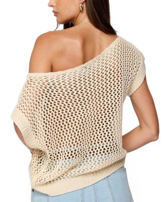 Trix Off Shoulder Open Knit Top