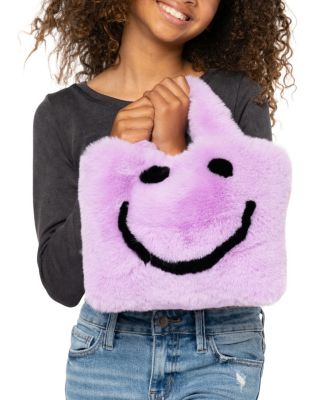  Girls' Fuzzy Smiley Face Purse - Little Kid, Big Kid