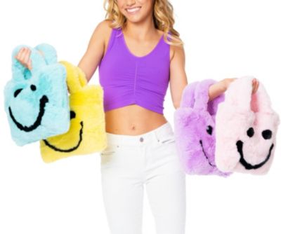 Girls' Fuzzy Smiley Face Purse - Little Kid, Big Kid