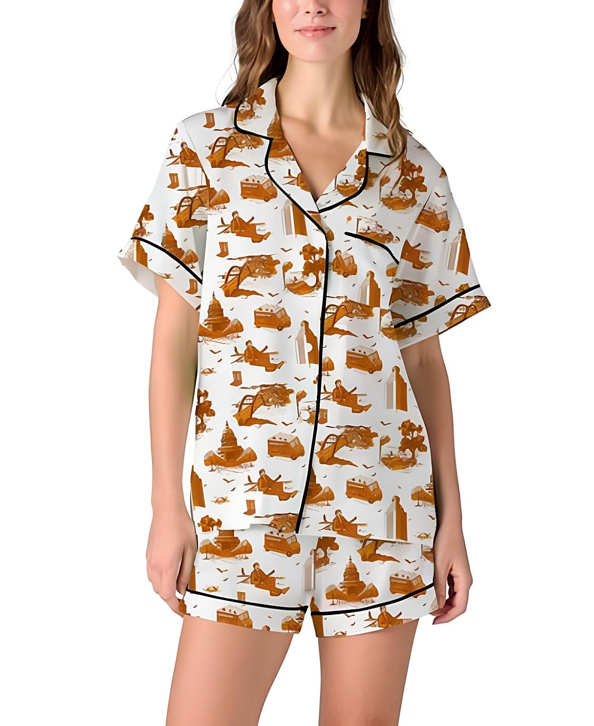 Katie Kime Austin Toile Pajama Shorts Set