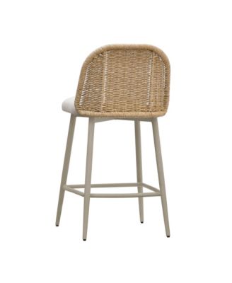 Alexa Rattan Performance Fabric Outdoor Counter Stool